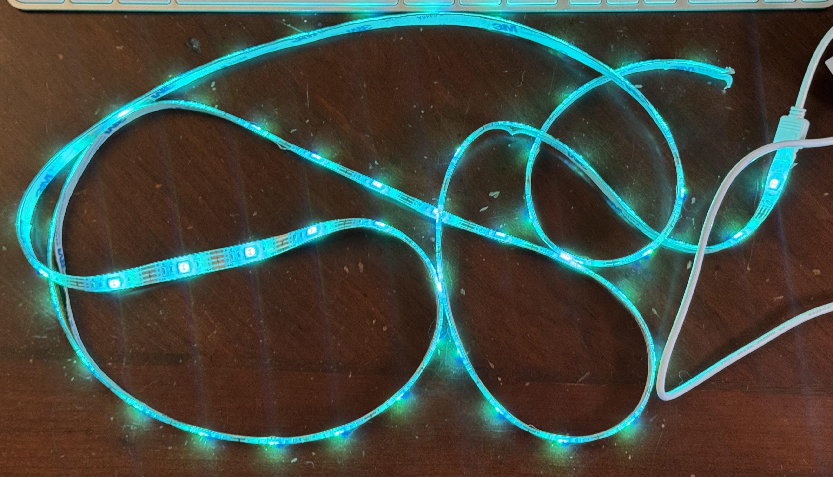 Blue LED strip lighting